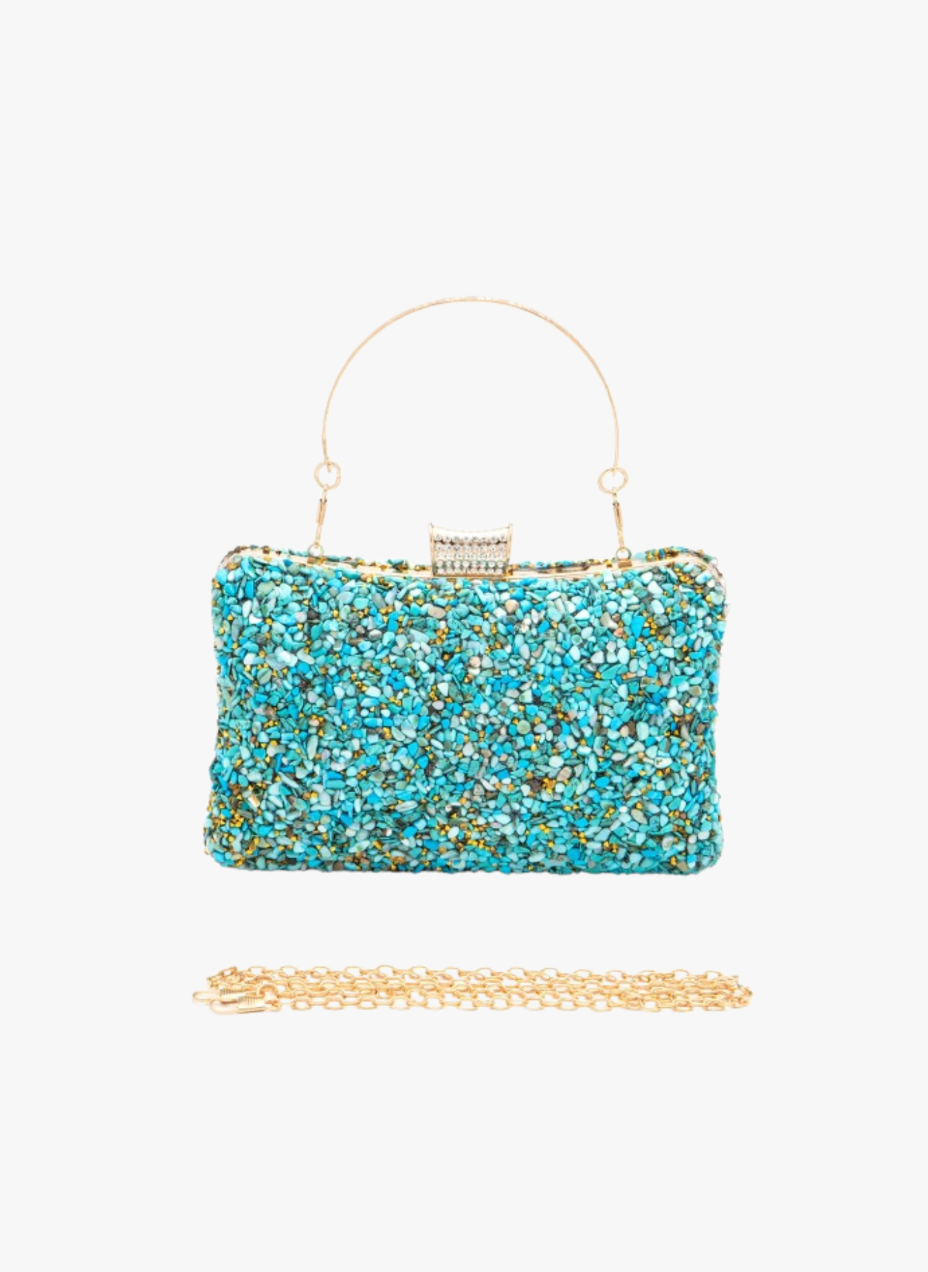 Druzy Stone Iconic Box Clutch Bag