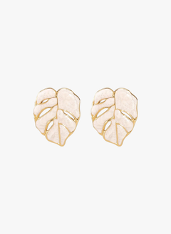 Stainless Steel Leaf Stud Earrings