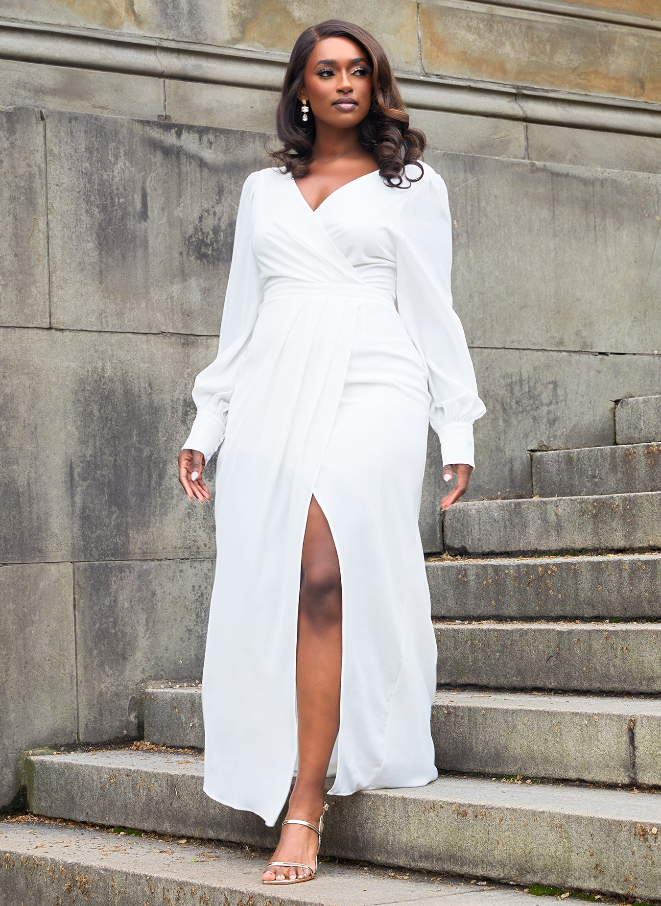 Sheer sleeve maxi dress Outlet