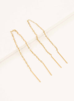 14K Gold Plated Needle Drop Earrings