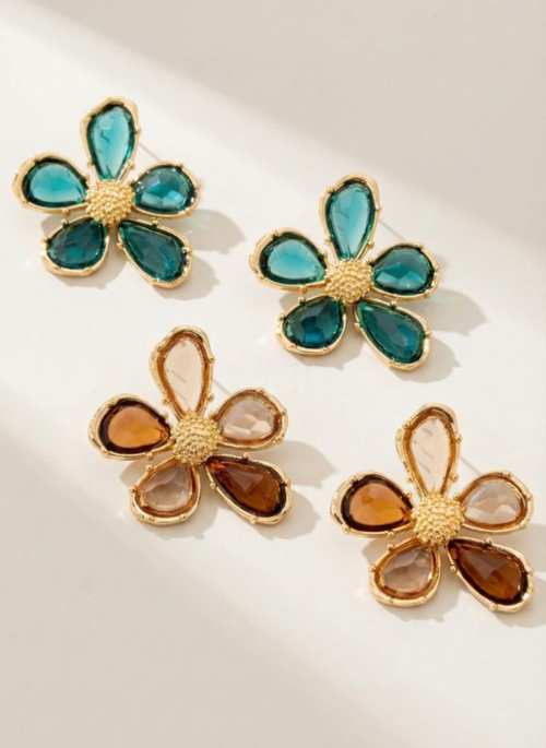 Crystal Petal Bloom Earrings