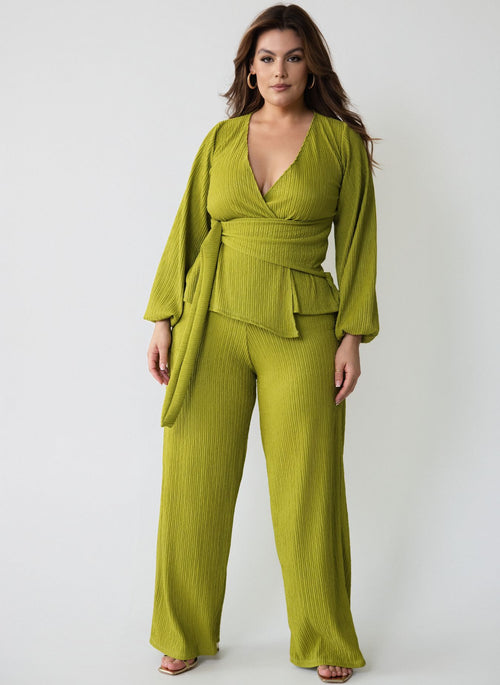 Zayne Puff Sleeve Wrap Top