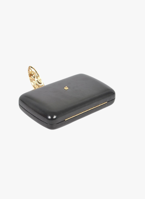 Gold Clasp Metallic Box Clutch