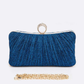 Pleated Metallic Box Clutch Bag