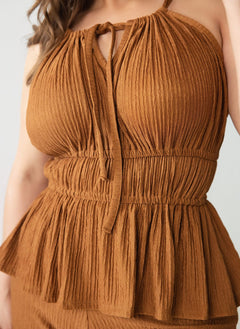 Jianna Peplum Elastic Waist Top