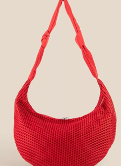 Fame Textured Mesh Knot Shoulder Bag