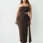 Kris Asymmetrical Ruched Maxi Dress