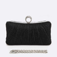 Pleated Metallic Box Clutch Bag