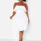Ray of Sunshine Ruffled Sleeveless Dress - White