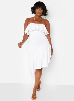 Ray of Sunshine Ruffled Sleeveless Dress - White
