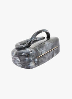 Marble Tonal Handle Box Clutch