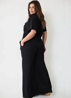 Henley Collared Button Down Blouse