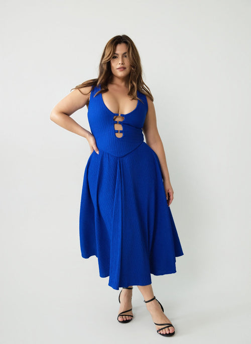 Nylah Dropped Waist Midi Dress