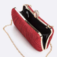 Pleated Metallic Box Clutch Bag