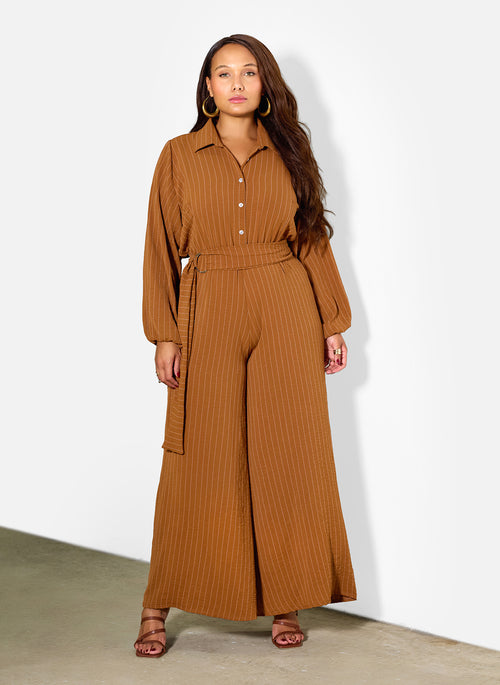 Agnes Collared Wide Leg Jumpsuit
