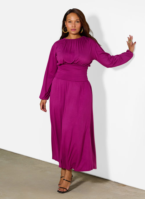 April Drop Waist Jersey Maxi Dress