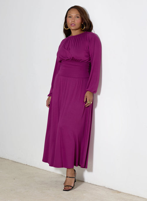 April Drop Waist Jersey Maxi Dress
