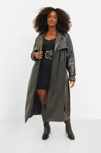 All I Have Midi Vegan Leather Trench Coat