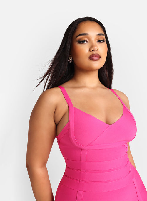 Amorette Bandage Mini Bodycon Dress - Magenta