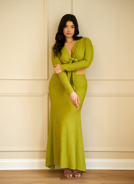 Bea Textured Mermaid Maxi Bodycon Skirt - Chartreuse – REBDOLLS