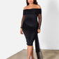 Audrey Over The Shoulder Mini Dress w. Mesh Belt Detail