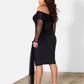 Audrey Over The Shoulder Mini Dress w. Mesh Belt Detail