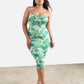 Avey Floral Strapless Bodycon Midi Dress