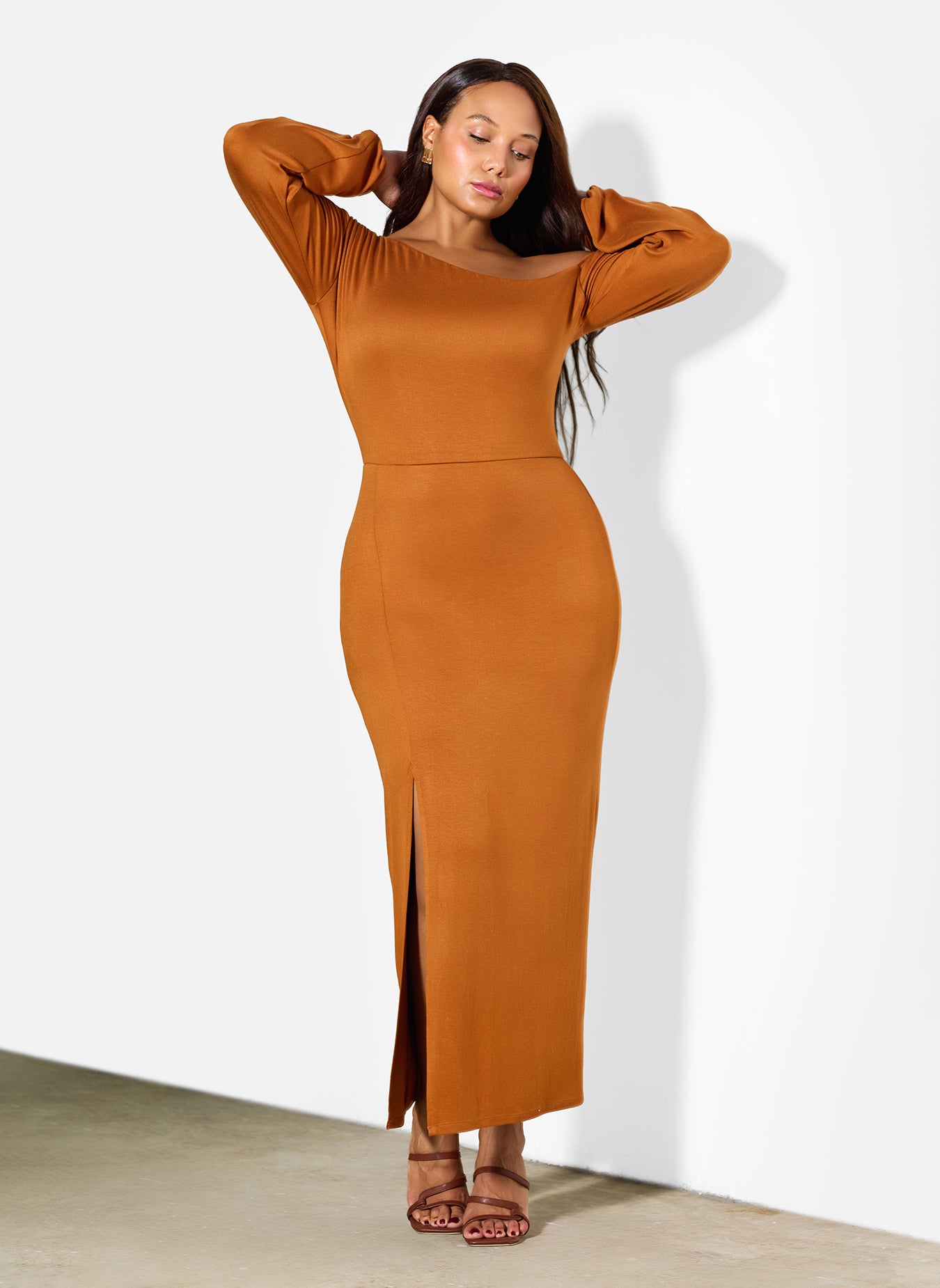 Bonnie Asymmetrical Neckline Maxi Dress