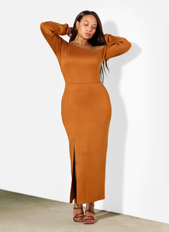 Bonnie Asymmetrical Neckline Maxi Dress