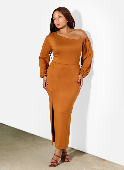 Bonnie Asymmetrical Neckline Maxi Dress