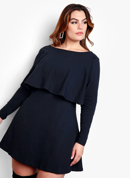 Back Off Ruffled A-Line Mini Dress