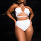Bay Bae String Wrap Halter Bikini Top - White