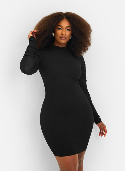 Believe Me Mesh Long Sleeve Mini Bodycon Dress