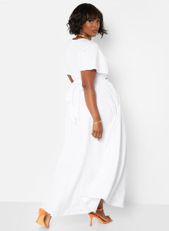 Big Risk  Skater Maxi Skirt w. Pockets - White