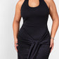 Brooklyn Sparkling Halter Maxi Gown W. Scarf