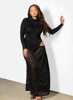 Catherina Dropped Lace Skirt Maxi Dress