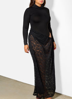 Catherina Dropped Lace Skirt Maxi Dress