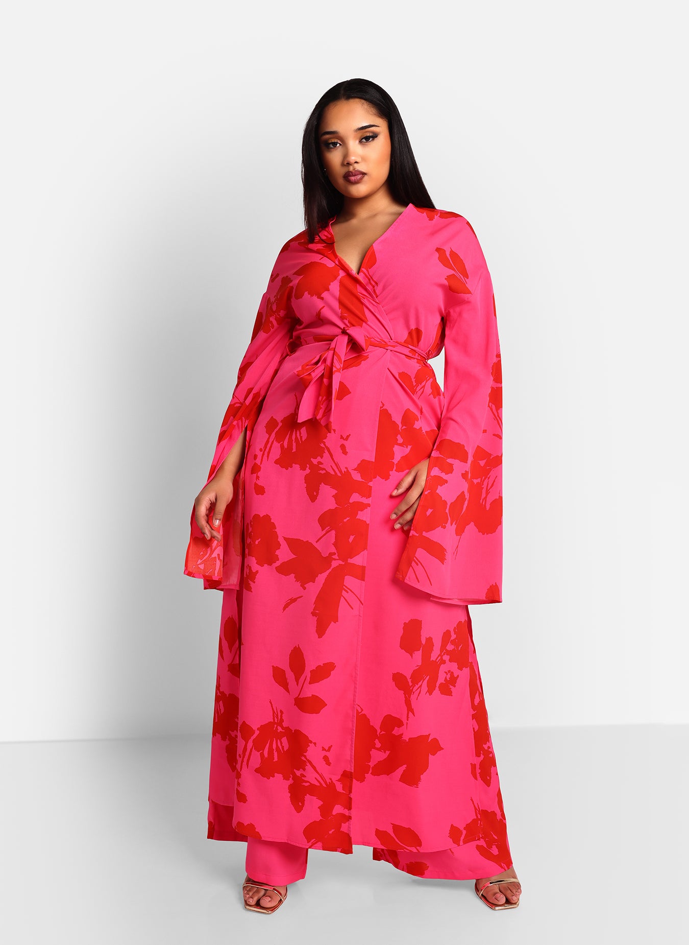 Carissa Floral Print Belted Duster