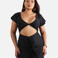 Christine Ruffled Cut-Out Maxi Dress - Black