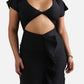 Christine Ruffled Cut-Out Maxi Dress - Black