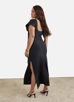 Christine Ruffled Cut-Out Maxi Dress - Black
