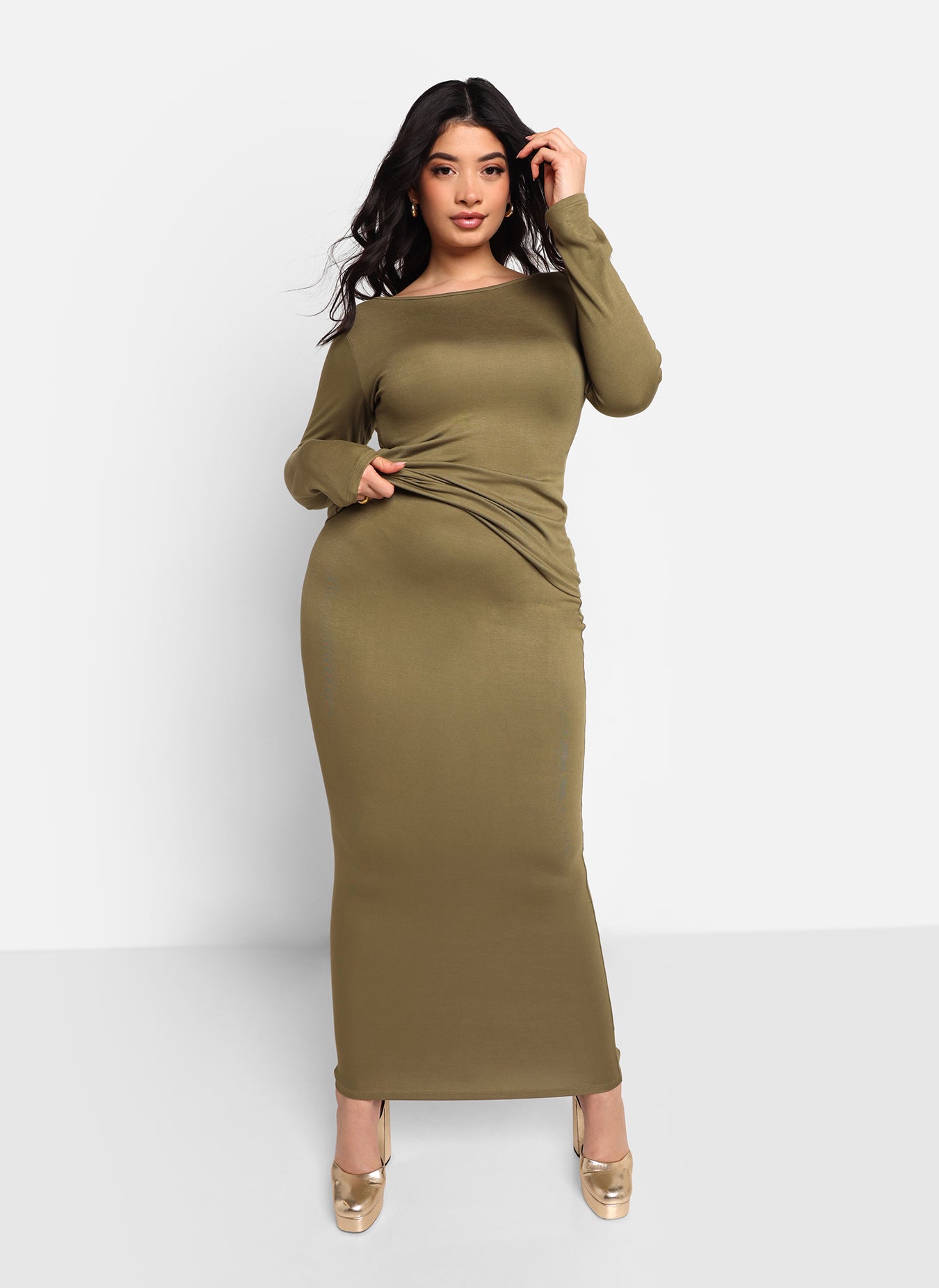 Claire Maxi Bodycon Skirt - Olive