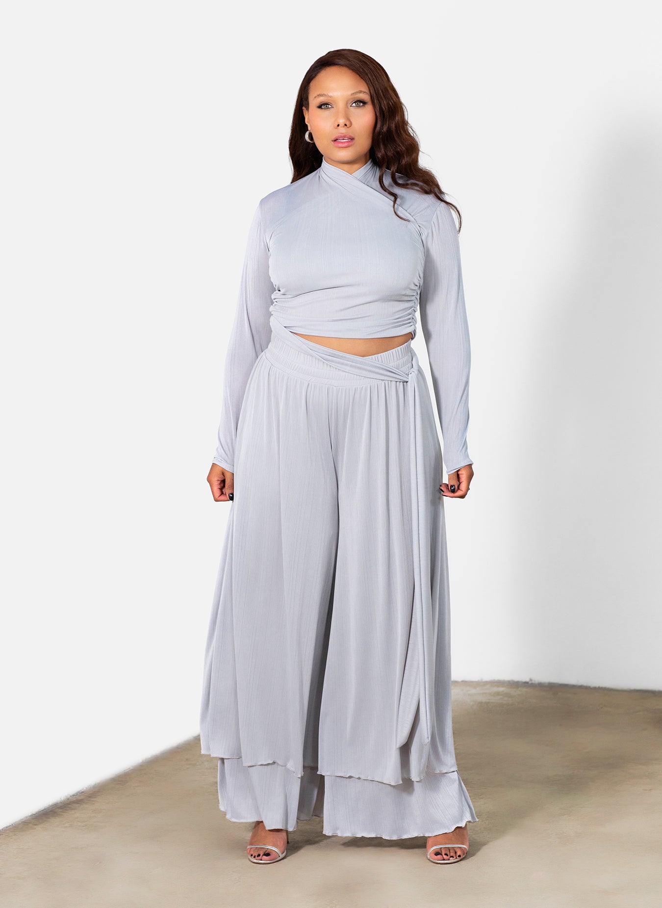Claire Crossover Ruched Crop Top