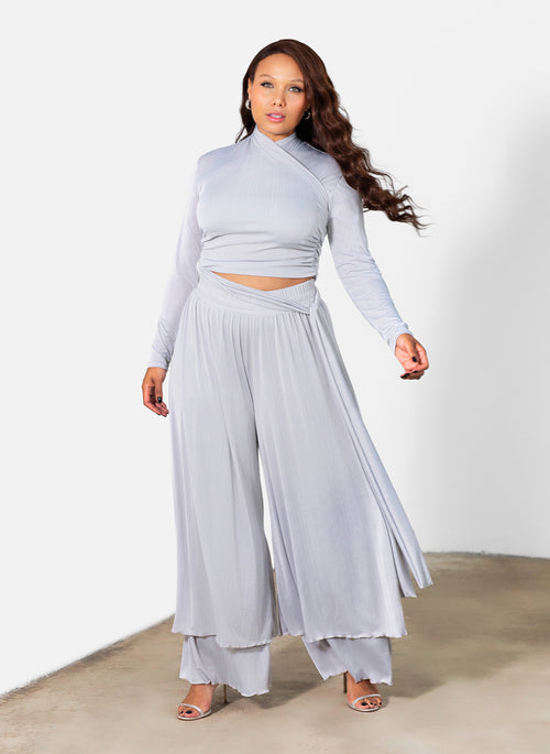 Claire Double Layered Wide Leg Pants