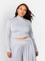 Claire Crossover Ruched Crop Top