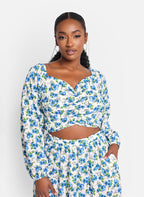 Clara Floral Peasant Crop Top