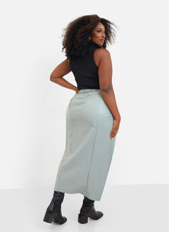 Connie Ribbed High Neck Full Length Top - Black