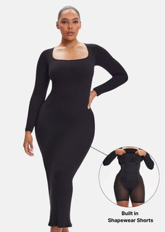 She Waisted 3-In-One Shapewear Midi Dress