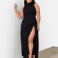 Denise High Slit Shiny Maxi Gown