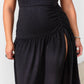 Denise High Slit Shiny Maxi Gown